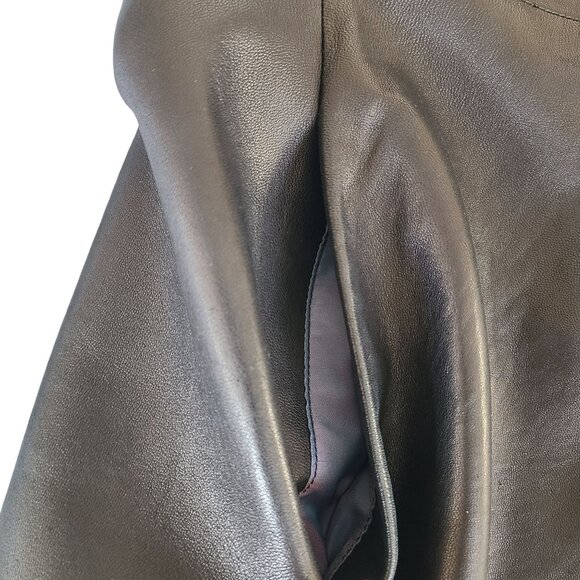 Sally & John New York Womens Leather Trench Coat Jacket Size L Super Soft - Picture 9 of 15